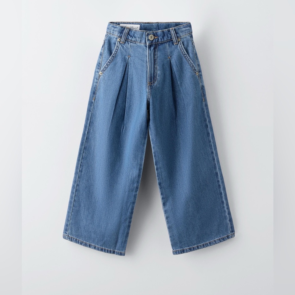 Zara flowy pleated jeans little girls size 6
